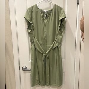 slim fit dress slacks 41 HAWTHORN Boho Maxi Dress Botanical Short Sleeve Casual Traveler Surplice main image 0